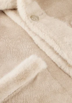 beige studio ar faux fur jas faje