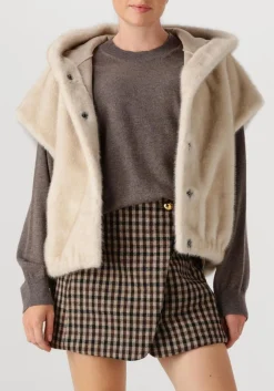 beige studio ar gilet olena faux mink