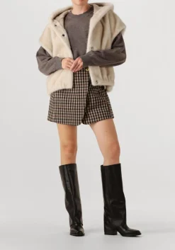 beige studio ar gilet olena faux mink