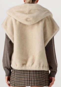 beige studio ar gilet olena faux mink