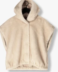 beige studio ar gilet olena faux mink