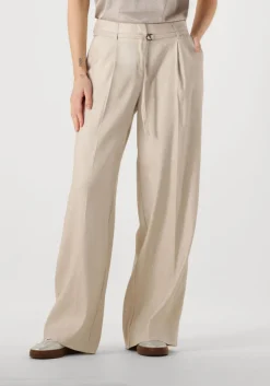 beige summum pantalon trousers wide linen blend twill