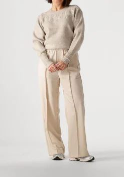 beige summum pantalon trousers wide viscose blend stretch