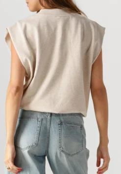 beige summum top sleeveless embellished sweatshirt