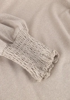 beige summum top smocked top fine lurex jersey