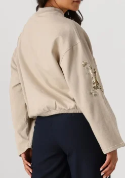 beige summum trui croped embellished