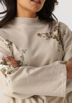 beige summum trui croped embellished