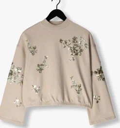 beige summum trui croped embellished