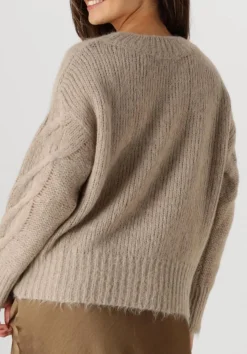 beige summum trui sweater big cable knit