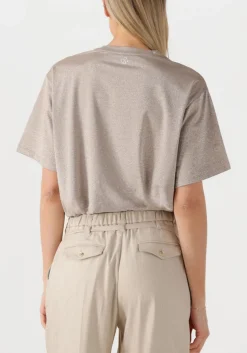 beige summum t-shirt boxy top soft lurex jersey