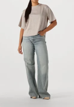 beige summum t-shirt boxy top soft lurex jersey