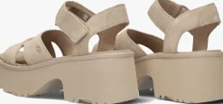 beige ugg sandalen met hak w new heights ankle strap