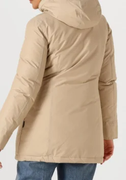 beige woolrich gewatteerde jas arctic parka