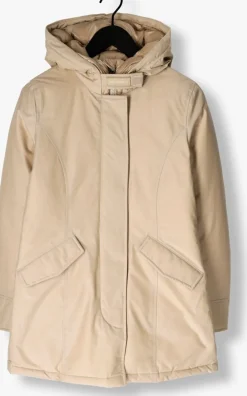 beige woolrich gewatteerde jas arctic parka