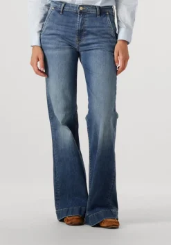 blauwe 7 for all mankind flared jeans modern dojo trouser royalty with carpenter details