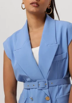 blauwe access gilet double-breasted waistcoat with belt