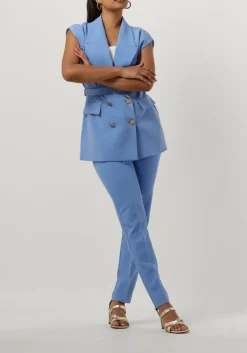 blauwe access gilet double-breasted waistcoat with belt