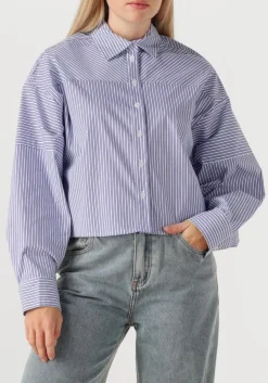 blauwe alix the label blouses ladies woven striped blouse