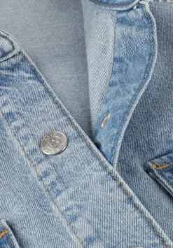 blauwe alix the label mini jurk ladies woven flowy shirt dress