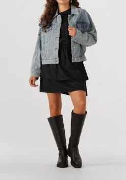 blauwe alix the label spijkerjas ladies woven embellished denim jacket