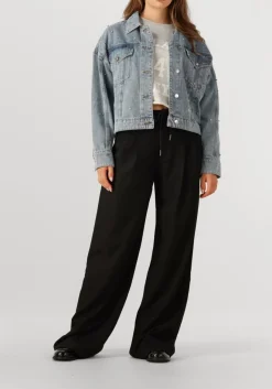 blauwe alix the label spijkerjas ladies woven embellished denim jacket