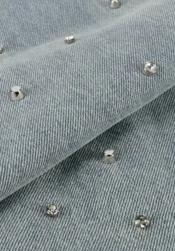 blauwe alix the label straight leg jeans ladies woven embellished denim pants