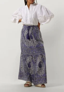 blauwe antik batik maxirok tajar skirt