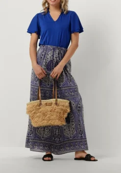 blauwe antik batik maxirok tajar skirt