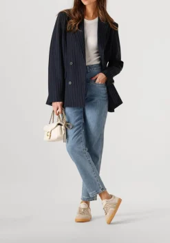 blauwe closed mom jeans pedal pusher