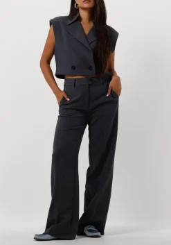 blauwe co'couture gilet vola crop waistcoat