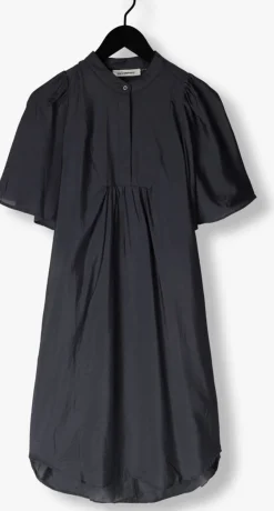 blauwe co'couture midi jurk callum volume dress