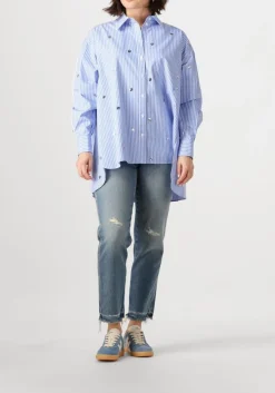 blauwe dante6 blouses que oversized stripe shirt