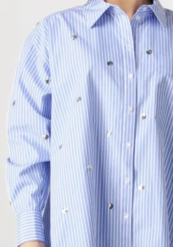 blauwe dante6 blouses que oversized stripe shirt