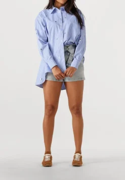 blauwe dante6 blouses que oversized stripe shirt