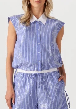 blauwe dante6 blouses roseny embellished stripe shirt