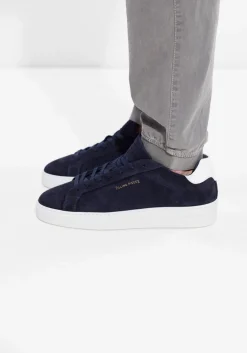 blauwe filling pieces lage sneakers tiebreak suede