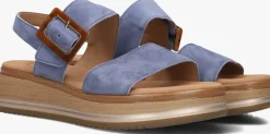 blauwe gabor platte sandalen 744