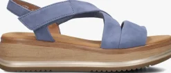 blauwe gabor platte sandalen 746
