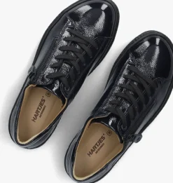 blauwe hartjes lage sneakers lak sneaker