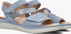 blauwe hartjes platte sandalen breeze