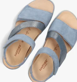 blauwe hartjes platte sandalen breeze
