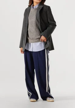 blauwe haute l'amitié blouses stripe chest logo shirt