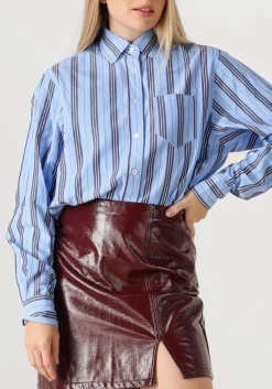 blauwe haute l'amitié blouses button down stripe shirt