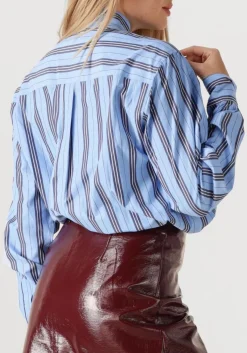 blauwe haute l'amitié blouses button down stripe shirt