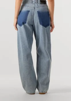 blauwe haute l'amitié wide jeans flip waist pocket tall jeans