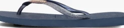 blauwe havaianas teenslippers square glitter