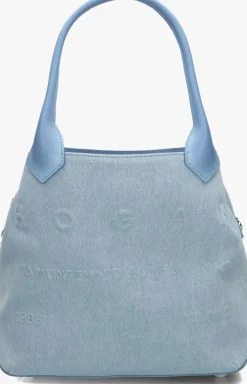 blauwe hogan handtas script media embossed