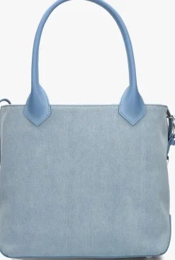 blauwe hogan handtas script media embossed