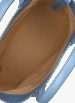 blauwe hogan handtas script media embossed