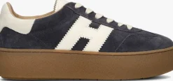 blauwe hogan lage sneakers h681 allacciato h